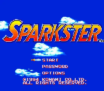 Sparkster (Europe) screen shot title